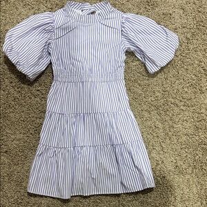 Striped purple and White Kids Dress
